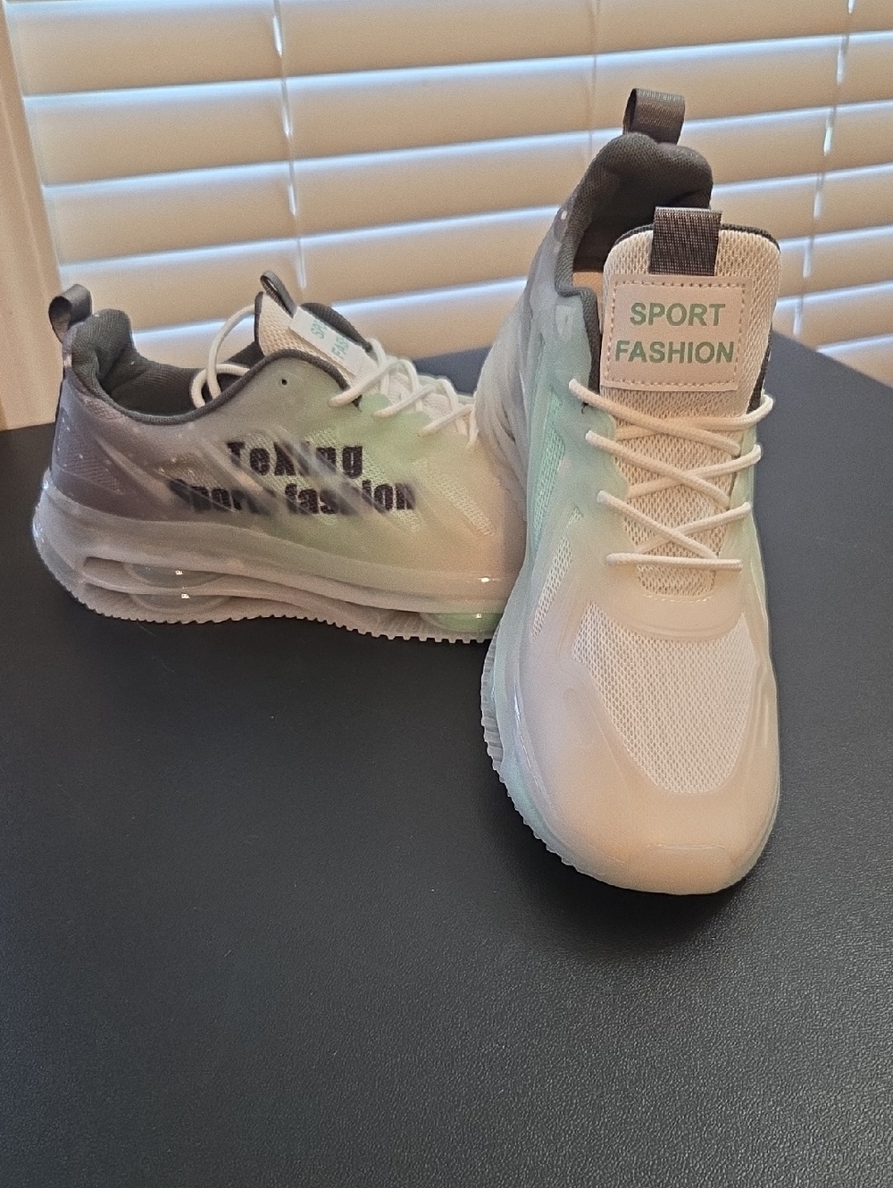 Men’s White & Mint Gradient Sneakers